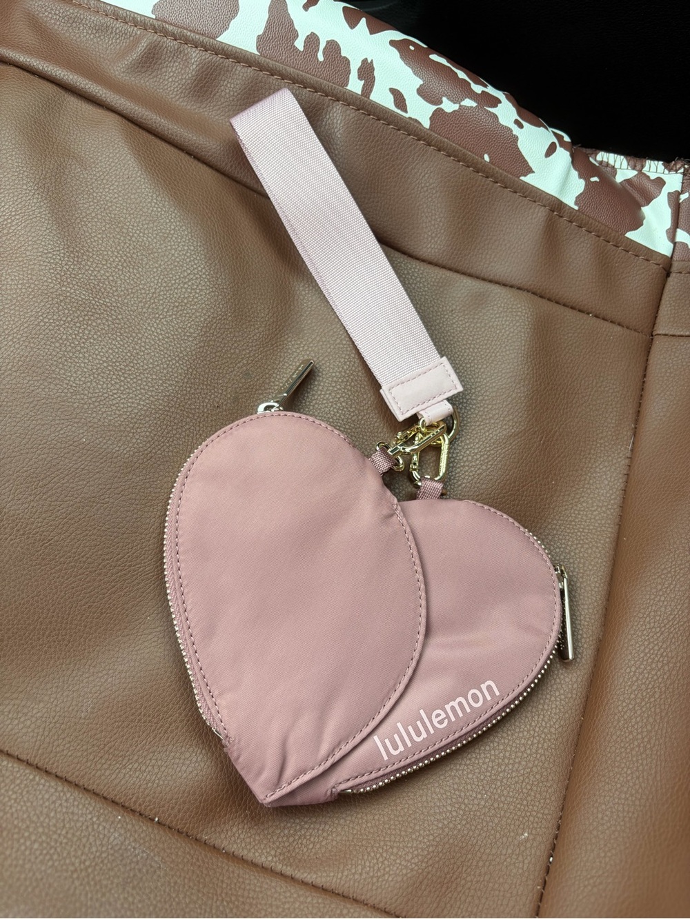 lululemon athletica Pink Heart Wristlet Coin Pouch